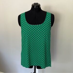 Elegant Green Polka Dot Tank Top